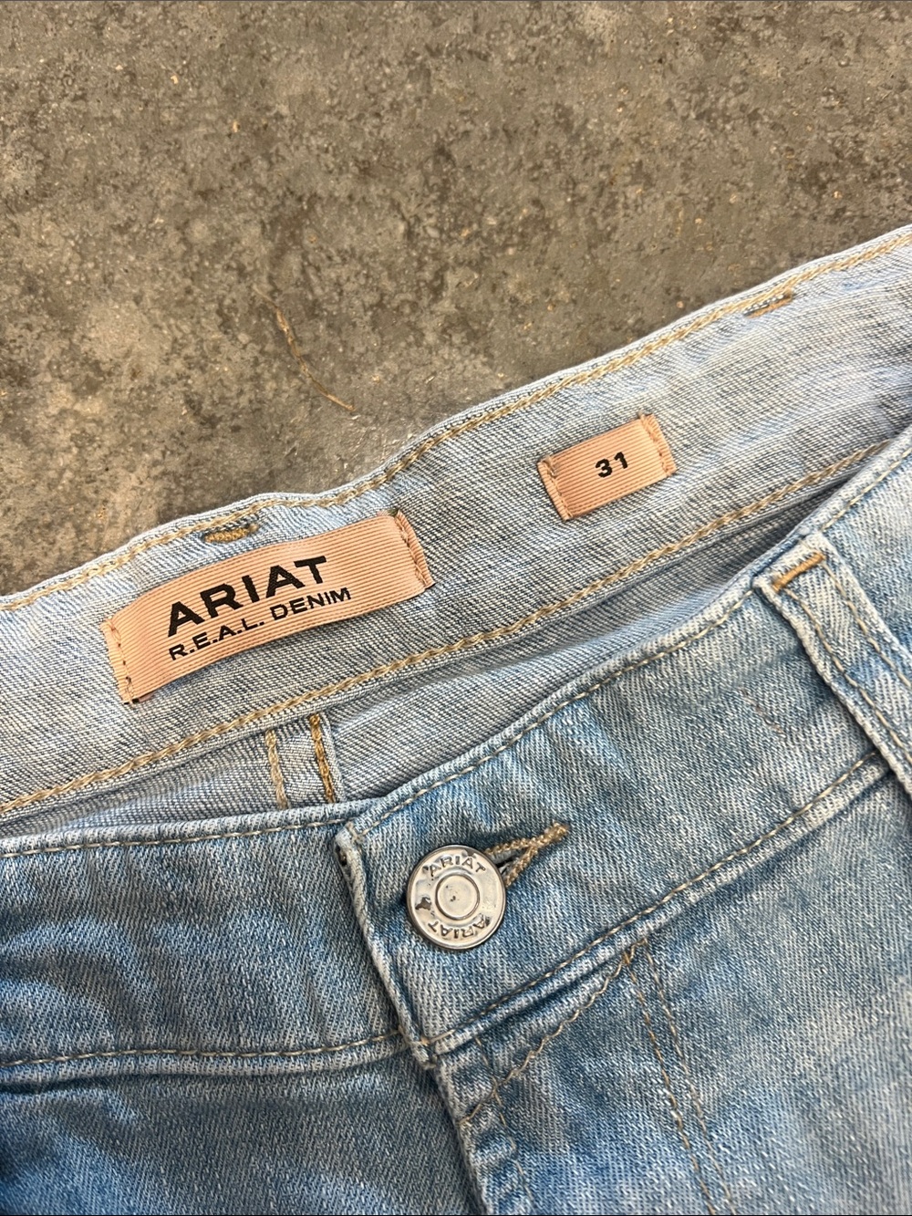Ariat Light Wash Frayed Hem Denim Shorts - Picture 2 of 5
